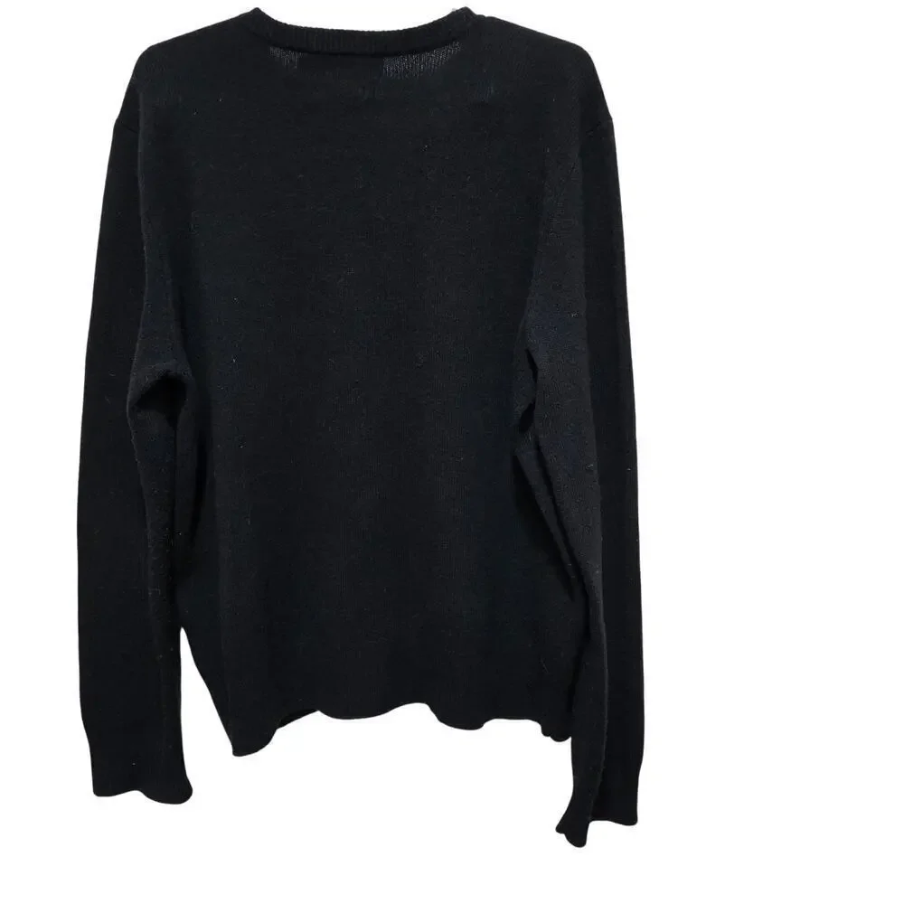 Polo Ralph Lauren Black Lambswool V Neck Sweater XL